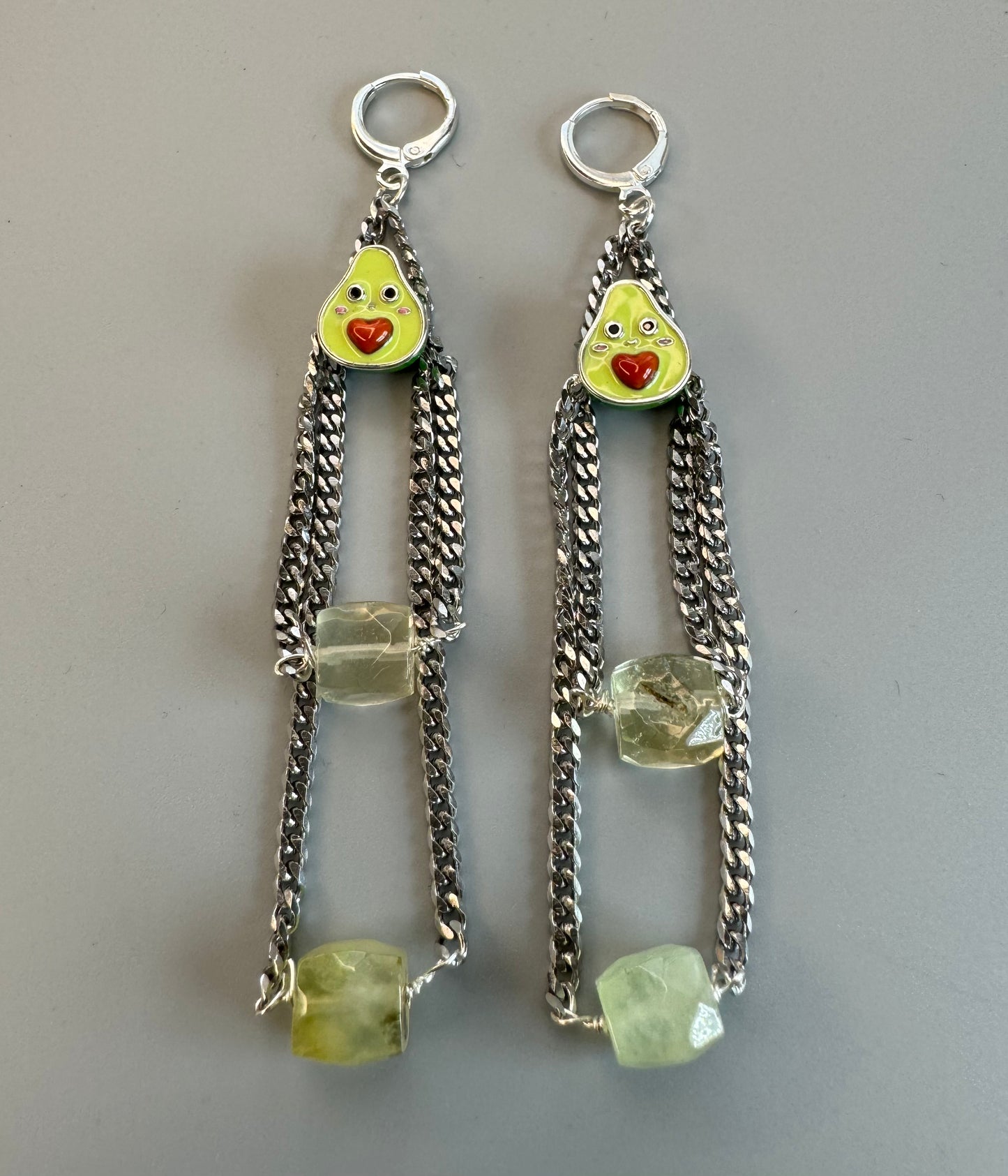 Avocado silver plated earrings