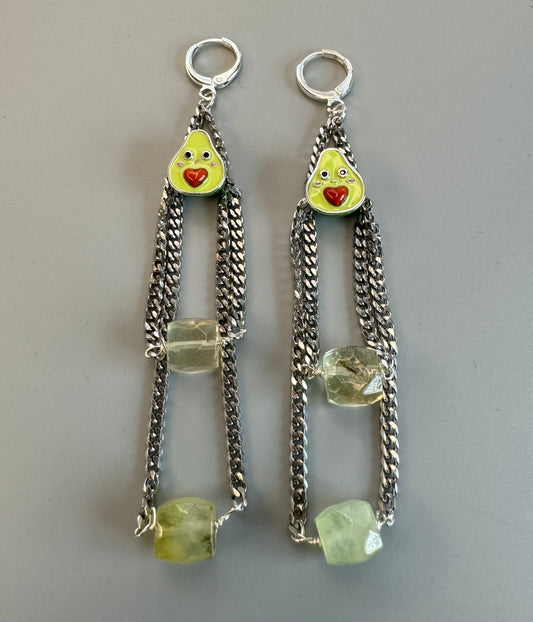 Avocado silver plated earrings